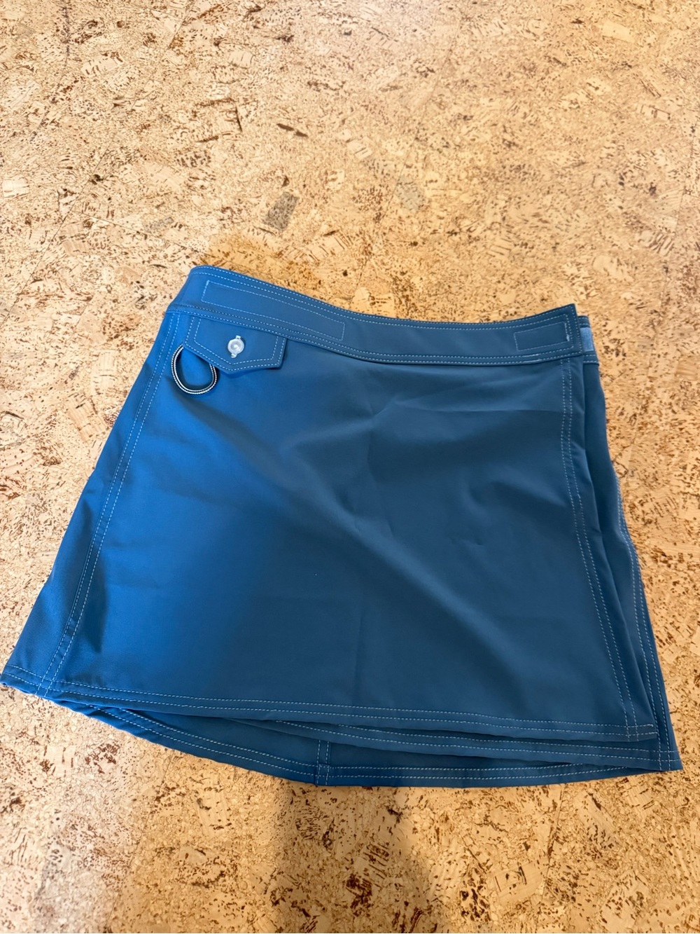 Birdwell Teal Blue Surf Trunks with Logo Patch - Picture 4 of 6